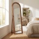 Stepped arched flr standing mirror nat 40x170