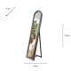 Stepped arched flr standing mirror nat 40x170