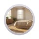 Stepped round wall mirror oyster 90x90cm