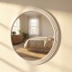 Stepped round wall mirror oyster 90x90cm