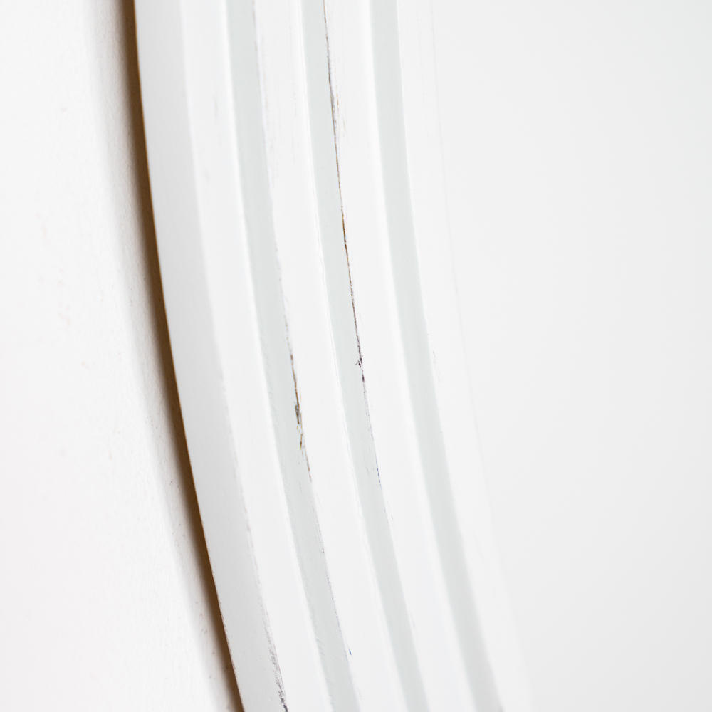 Stepped round wall mirror oyster 90x90cm