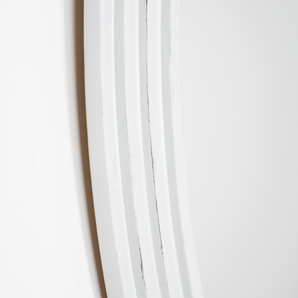 Stepped round wall mirror oyster 90x90cm