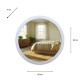 Stepped round wall mirror oyster 90x90cm