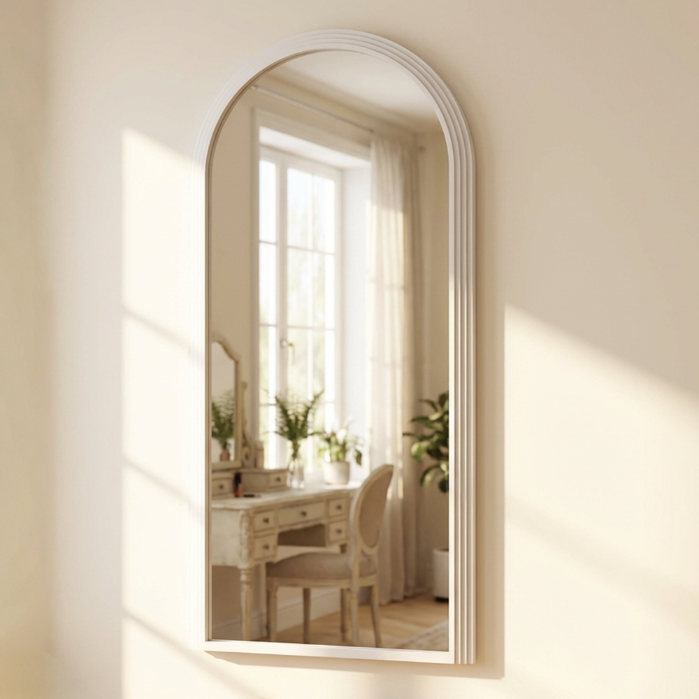 Stepped arched leaner mirror oyster  80x180cm