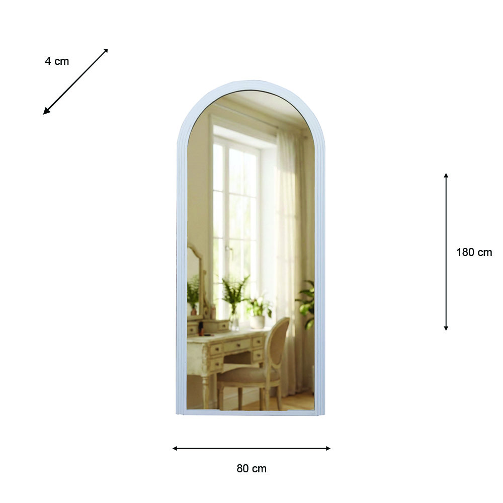 Stepped arched leaner mirror oyster  80x180cm