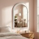 Stepped arched wall mirror oyster 70x100cm