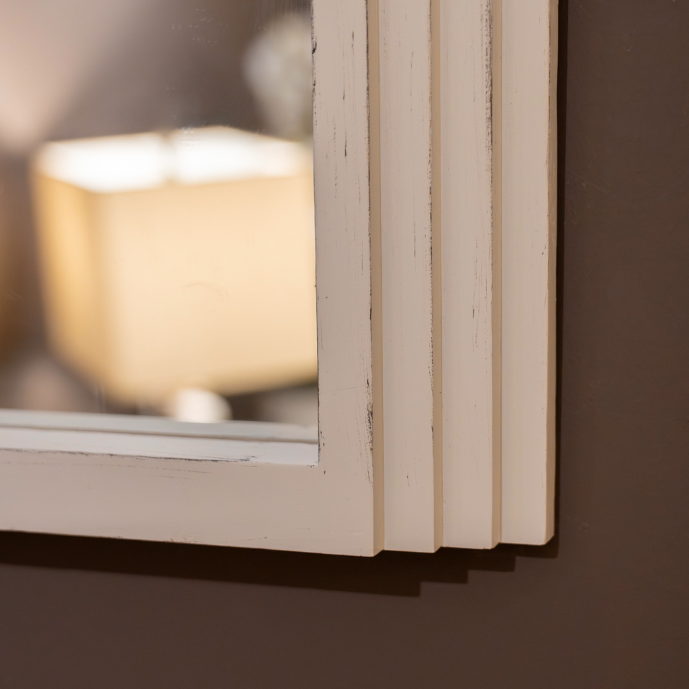 Stepped arched wall mirror oyster 70x100cm