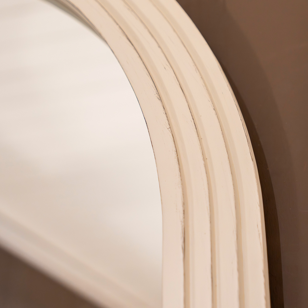 Stepped arched wall mirror oyster 70x100cm