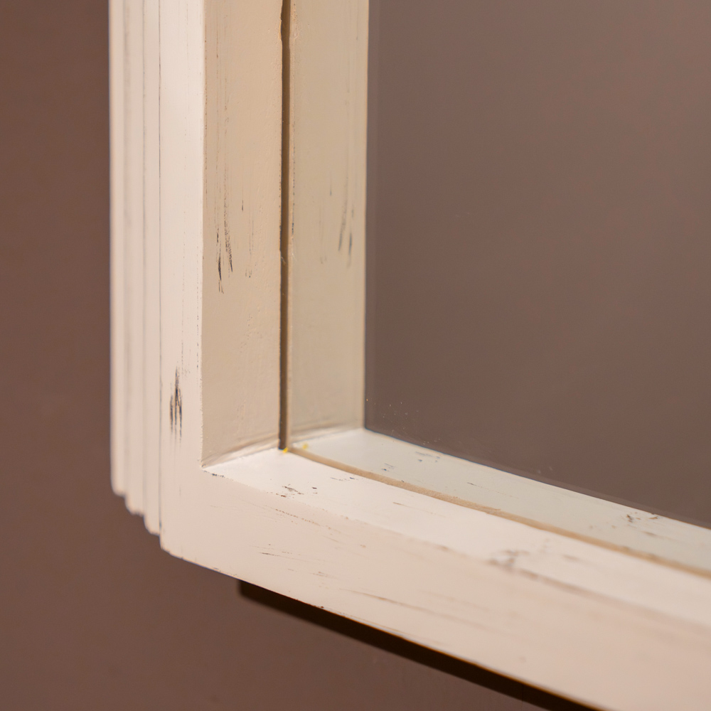 Stepped arched wall mirror oyster 70x100cm