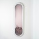 Stepped pill shape dressing mirror oyster 45x150cm