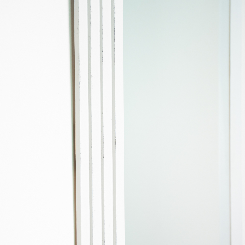 Stepped pill shape dressing mirror oyster 45x150cm
