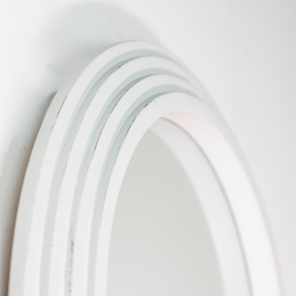 Stepped pill shape dressing mirror oyster 45x150cm