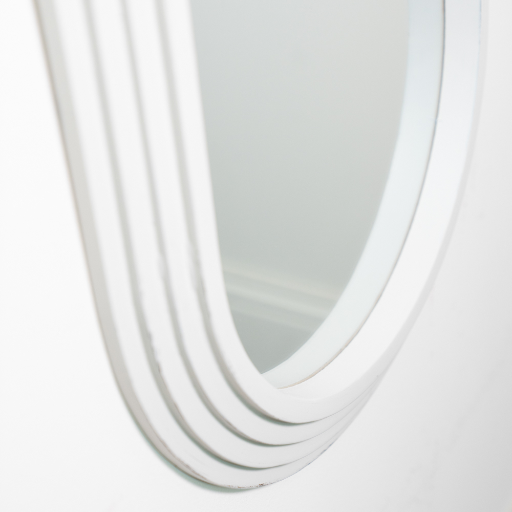 Stepped pill shape dressing mirror oyster 45x150cm