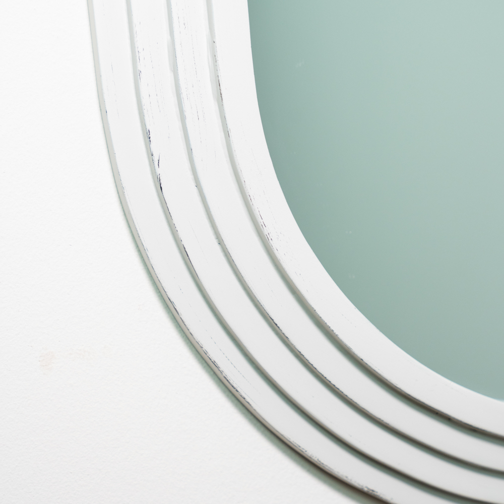 Stepped pill shape dressing mirror oyster 45x150cm