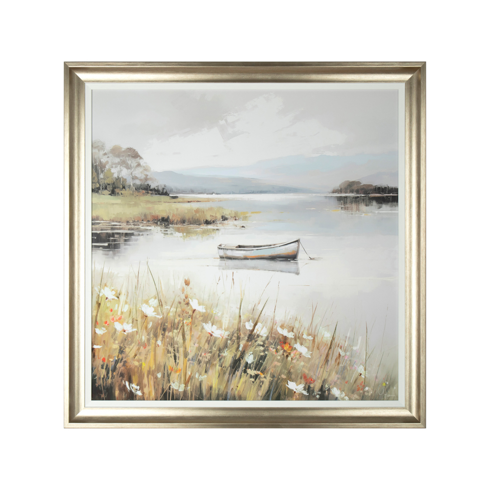 Framed print lake view 78x78cm