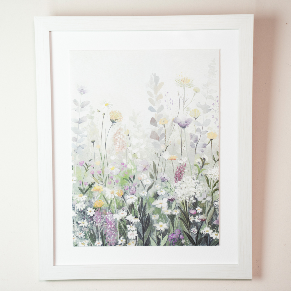 Framed print spring awakening/meadow dream 53x43cm 2 asst