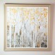 Framed print amber leaves 80x80cm