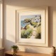 Framed print seaside cottage 60x60cm