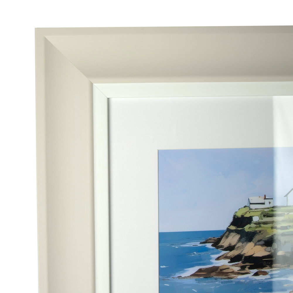 Framed print seaside cottage 60x60cm