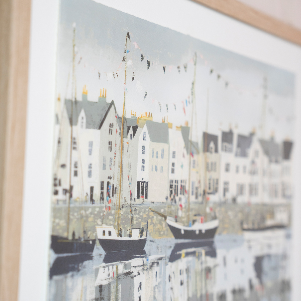 Framed print harbour life/dockside 40x50cm 2 asst