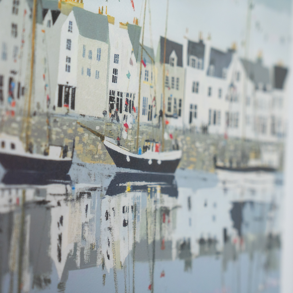 Framed print harbour life/dockside 40x50cm 2 asst