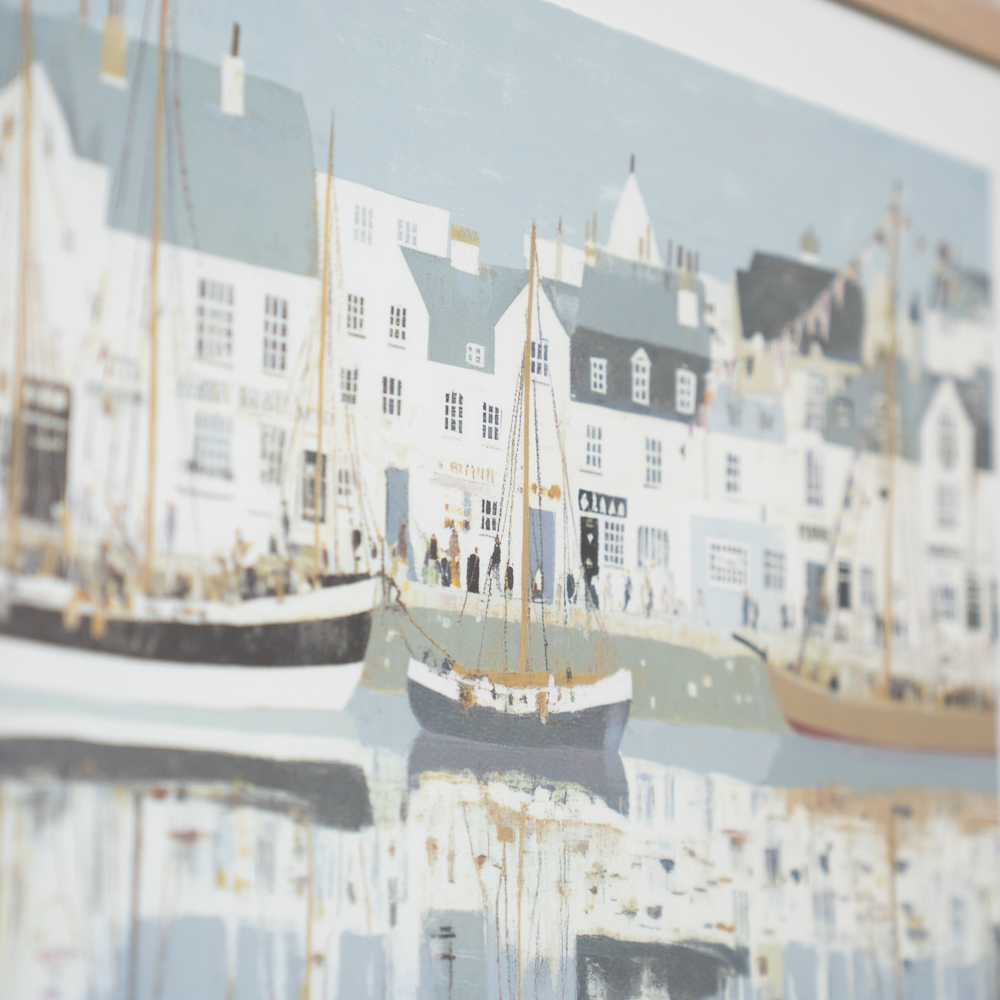 Framed print harbour life/dockside 40x50cm 2 asst