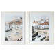 Framed print fishing boats/beached boats 58x45cm 2 asst