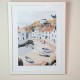 Framed print fishing boats/beached boats 58x45cm 2 asst