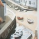 Framed print fishing boats/beached boats 58x45cm 2 asst