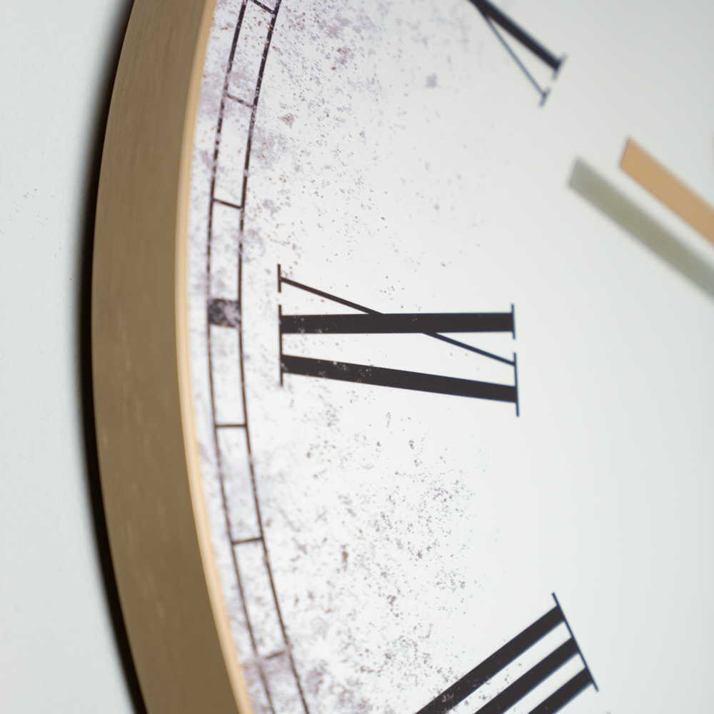 Murano mirrored wall clock gold 50cm