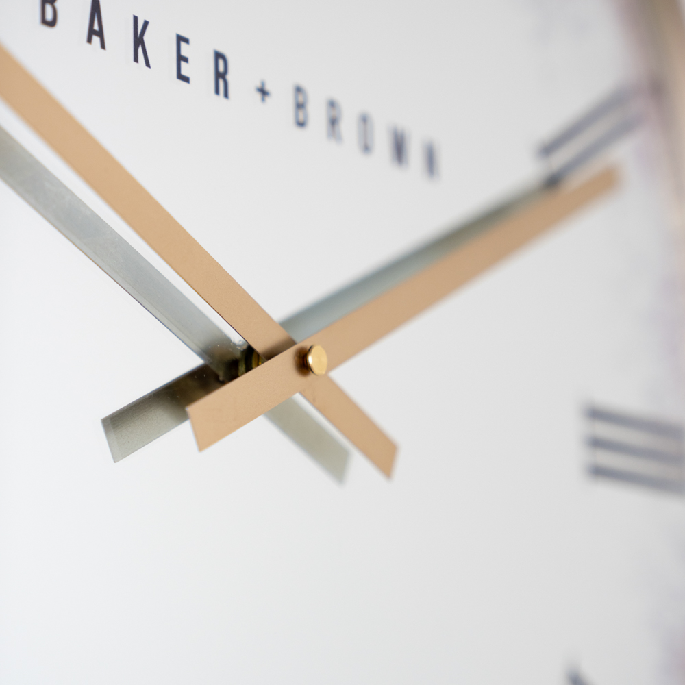 Murano mirrored wall clock gold 50cm