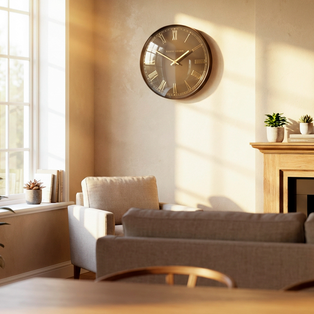 Pesaro wall clock gold/black 36cm