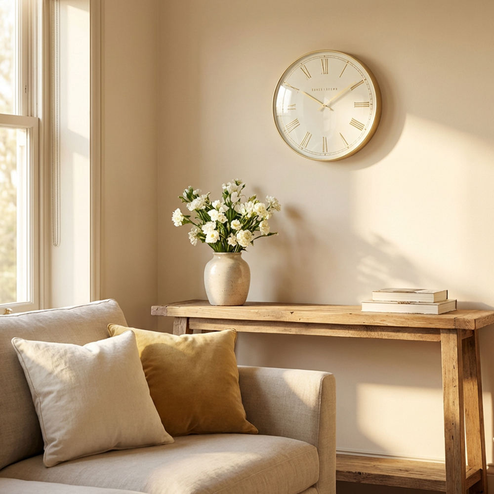 Pesaro wall clock gold/white 36cm