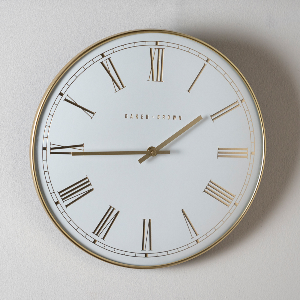 Pesaro wall clock gold/white 36cm