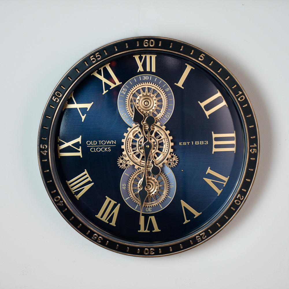 Old town gears clock black 50cm
