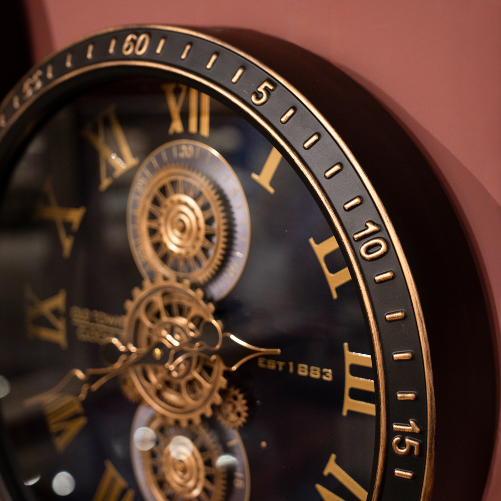 Old town gears clock black 50cm
