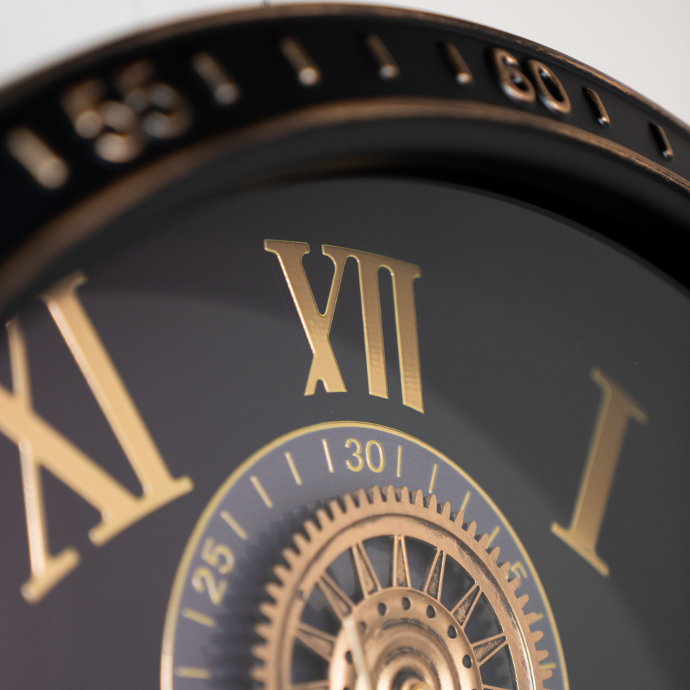 Old town gears clock black 50cm