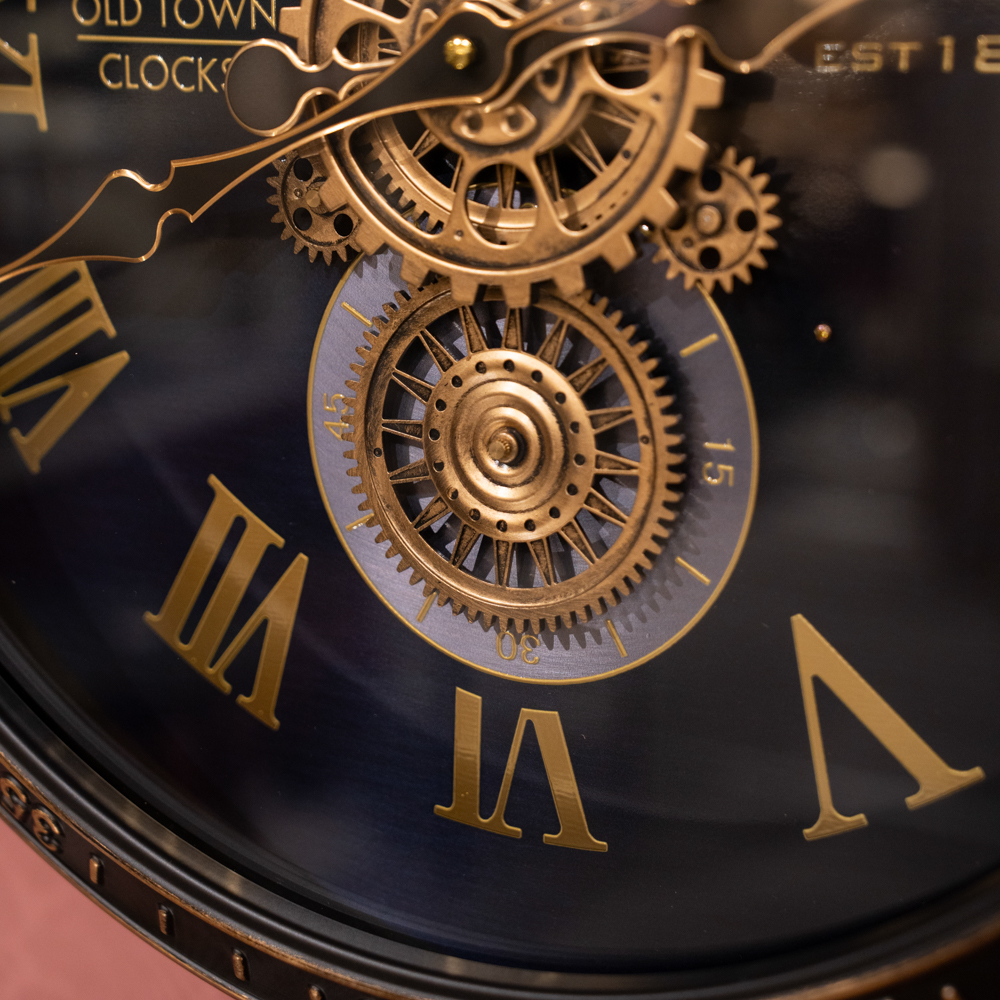 Old town gears clock black 50cm