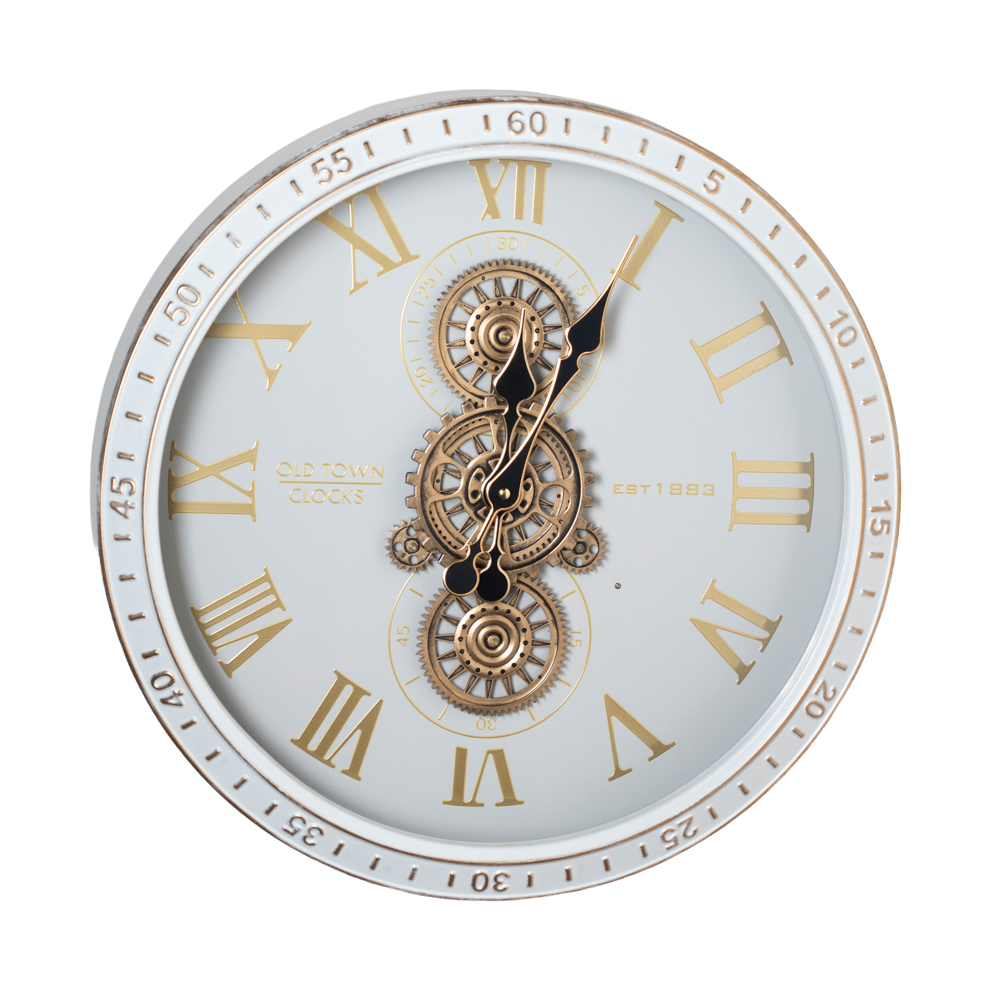 Old town gears clock ivory 50cm
