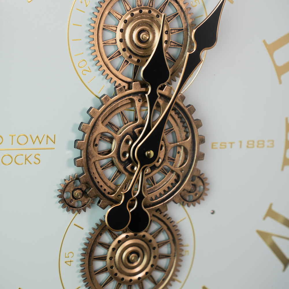 Old town gears clock ivory 50cm