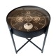 Old town gears clock side table black 55cm