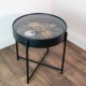Old town gears clock side table black 55cm