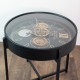 Old town gears clock side table black 55cm