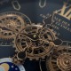 Old town gears clock side table black 55cm