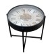 Old town gears clock side table champagne 55cm