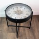 Old town gears clock side table champagne 55cm