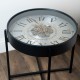 Old town gears clock side table champagne 55cm