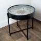 Old town gears clock side table champagne 55cm