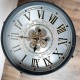 Old town gears clock side table champagne 55cm