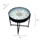 Old town gears clock side table champagne 55cm